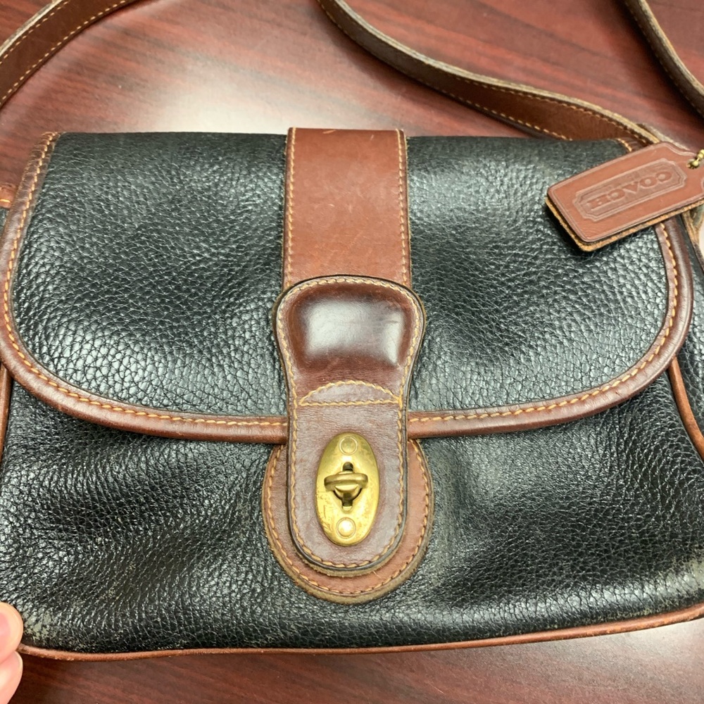 Vintage Coach leather saddle bag